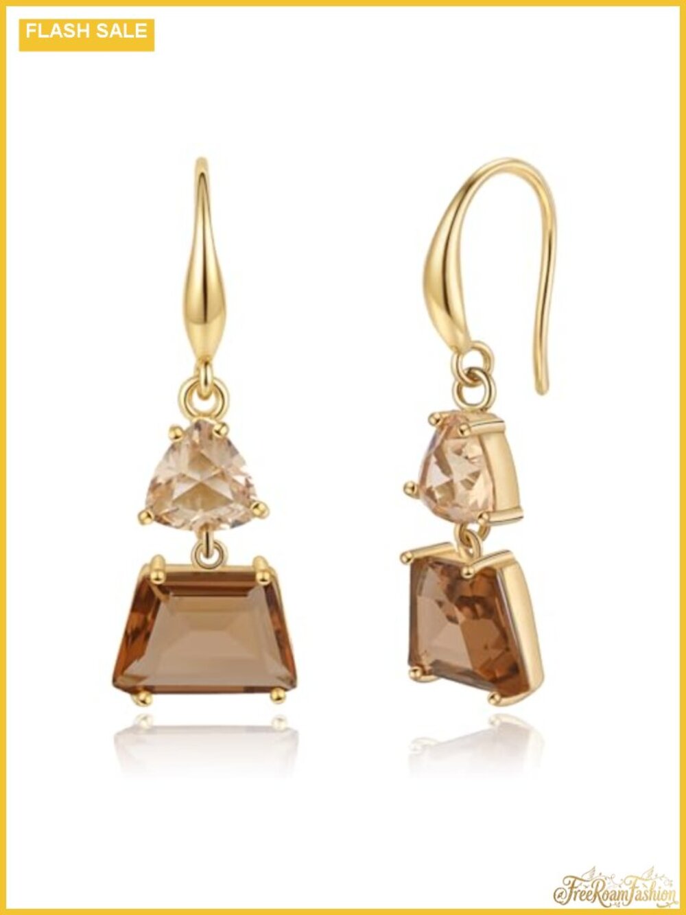 14k Gold Plated Hypoallergenic Cubic Zirconia Dangle Drop Earrings